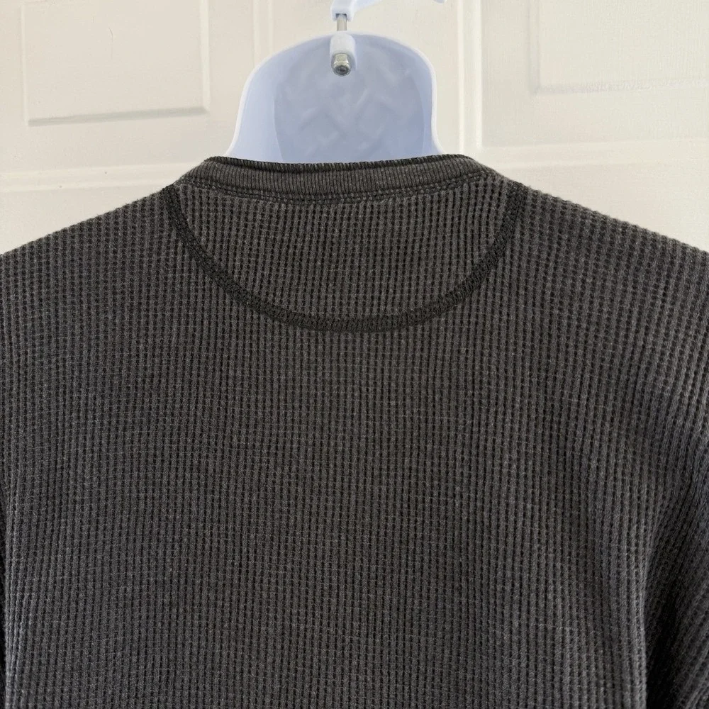 Vintage Thermal Henley Mens XL Charcoal Gray Dexter Morgan Kill Shirt Y2K Grunge